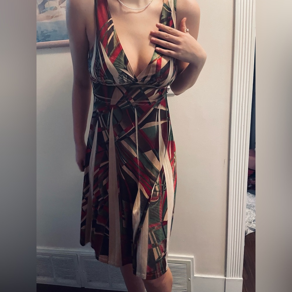 SATIN mid length dress size medium
